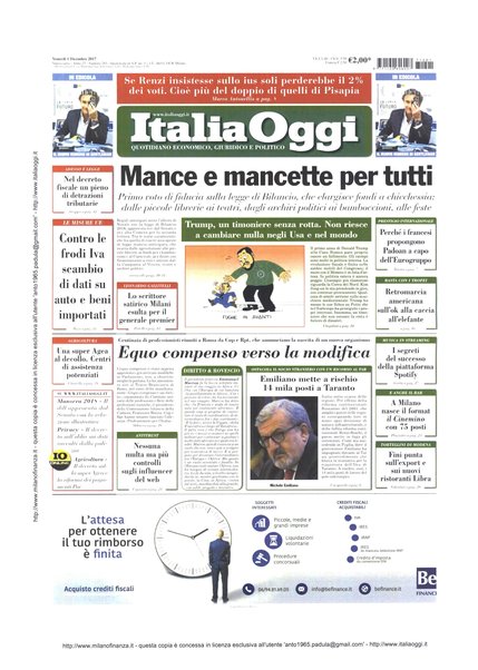 Italia oggi : quotidiano di economia finanza e politica